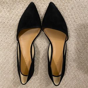 J Crew suede d’orsay flats (black, size 7)